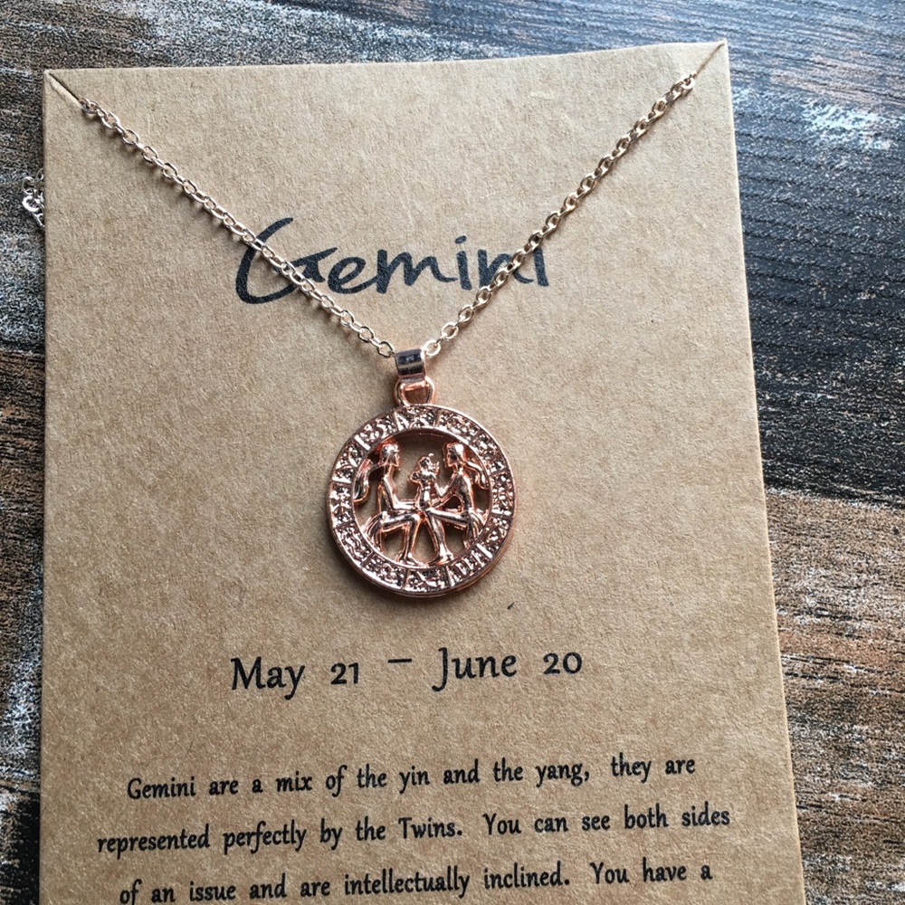Gemini zodiac necklace 3/$25